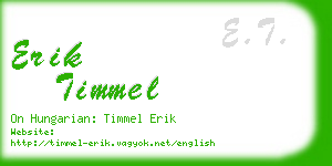 erik timmel business card